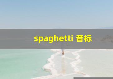 spaghetti 音标